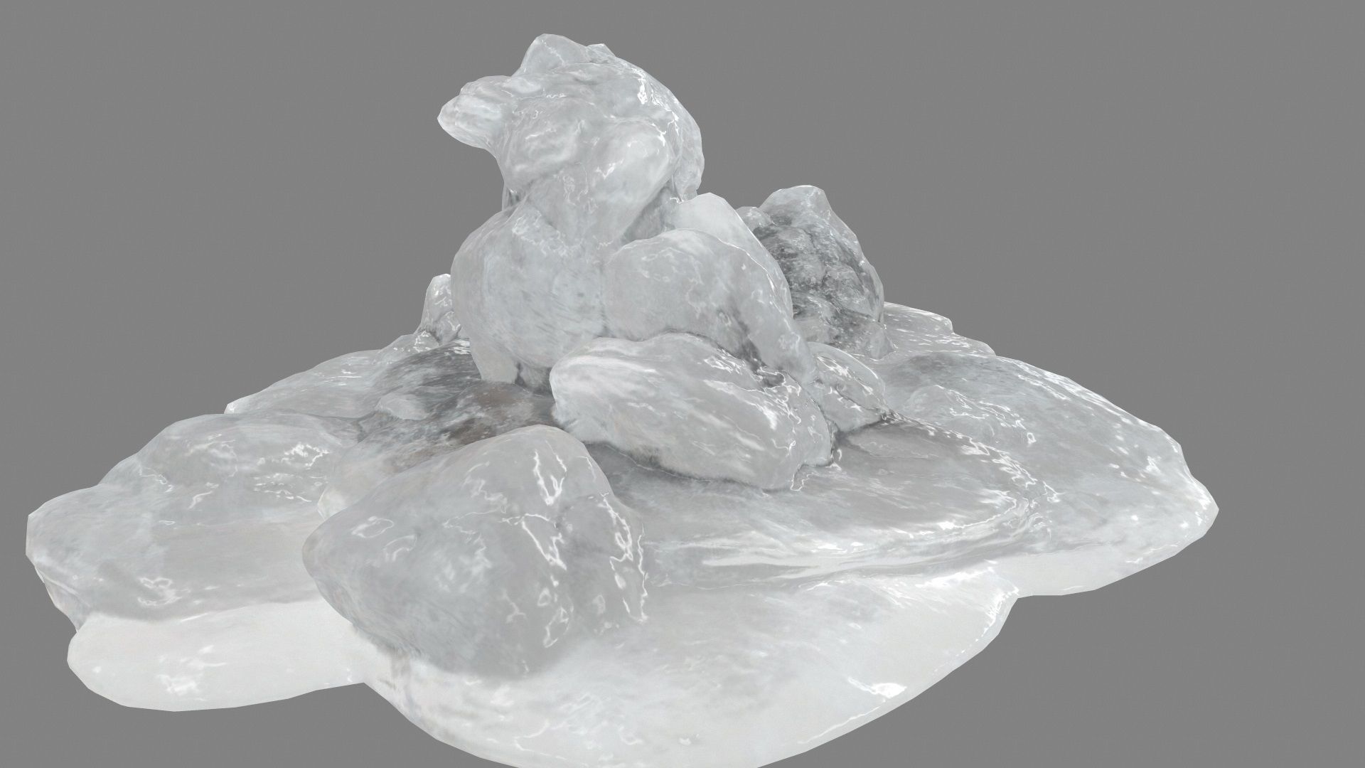 Ice Cave Low-poly 3D model_7