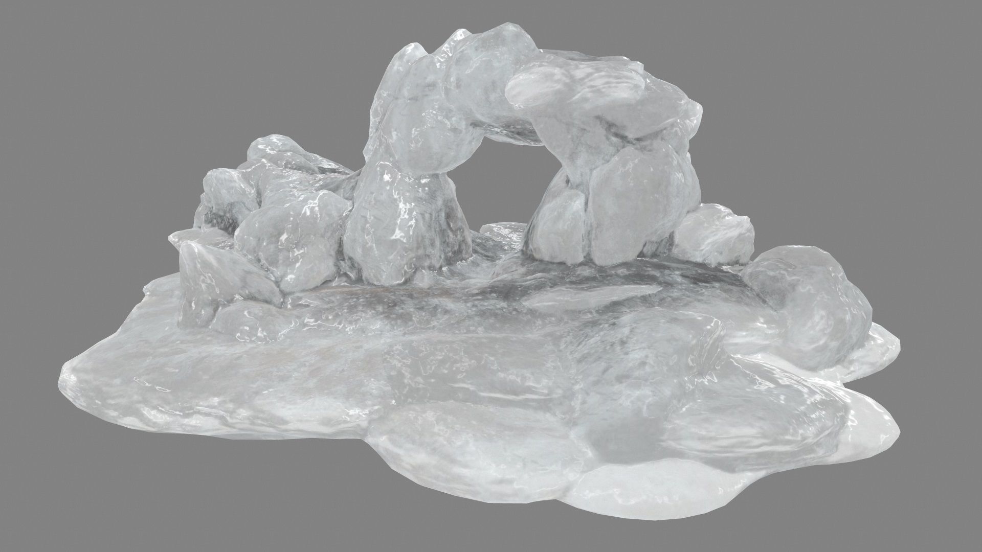 Ice Cave Low-poly 3D model_6