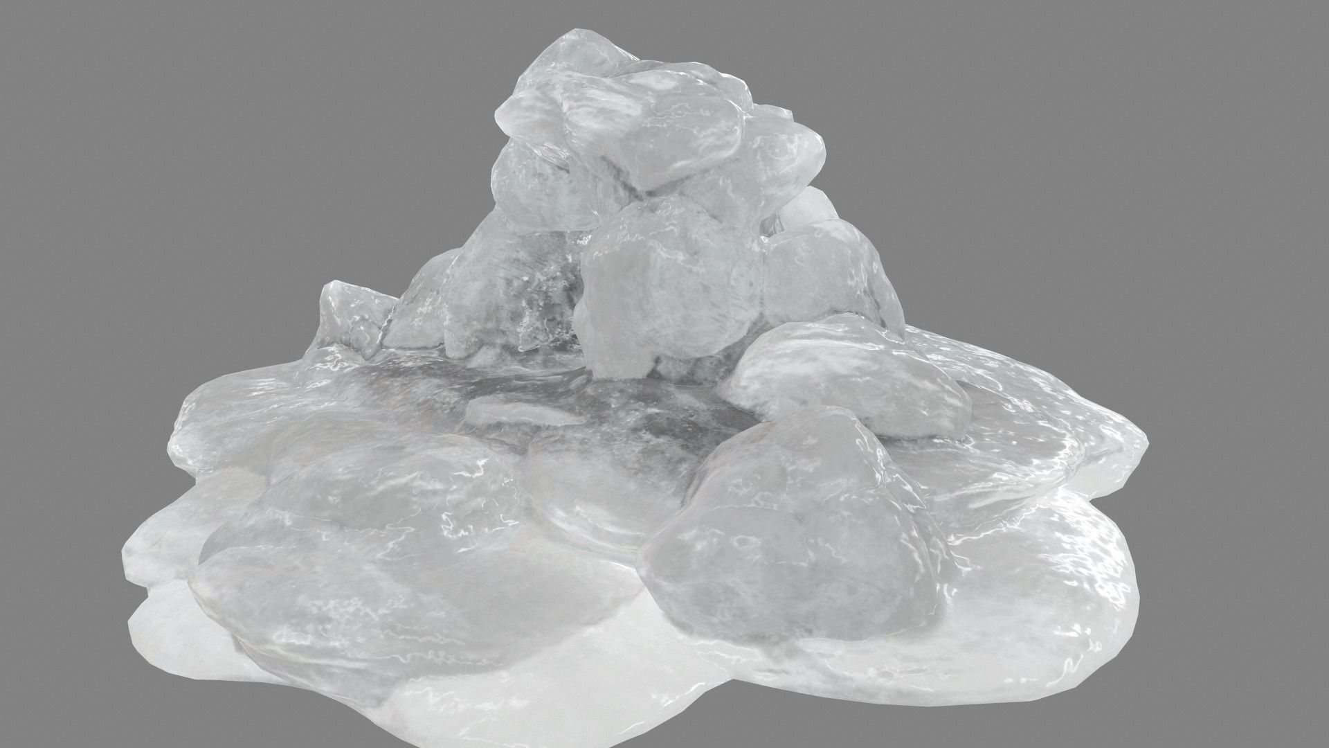 Ice Cave Low-poly 3D model_3