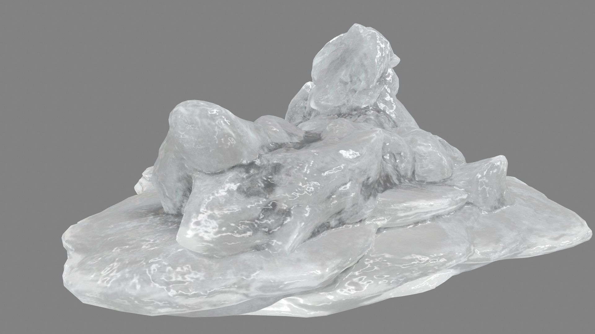 Ice Cave Low-poly 3D model_9