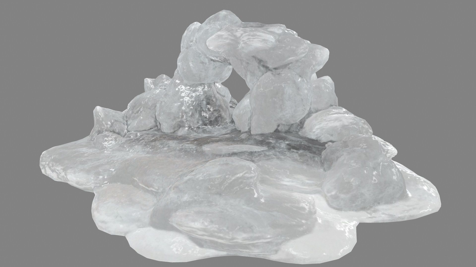 Ice Cave Low-poly 3D model_4