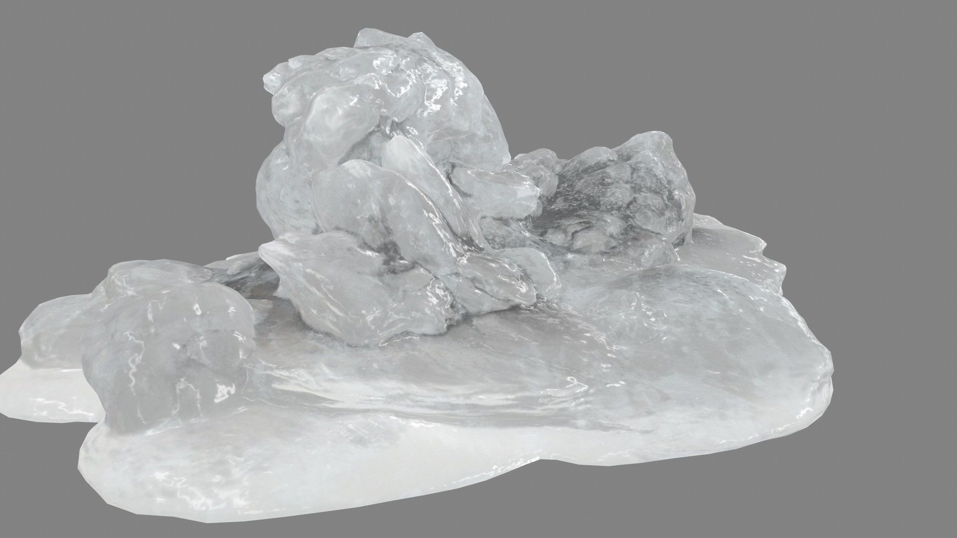 Ice Cave Low-poly 3D model_2