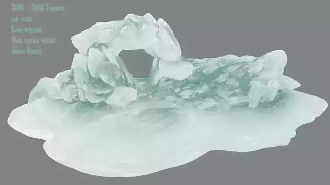 Ice Cave Low-poly 3D model