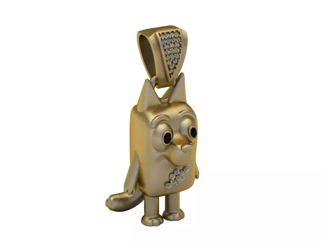 Cute Cat Gold Pendant 3D print model