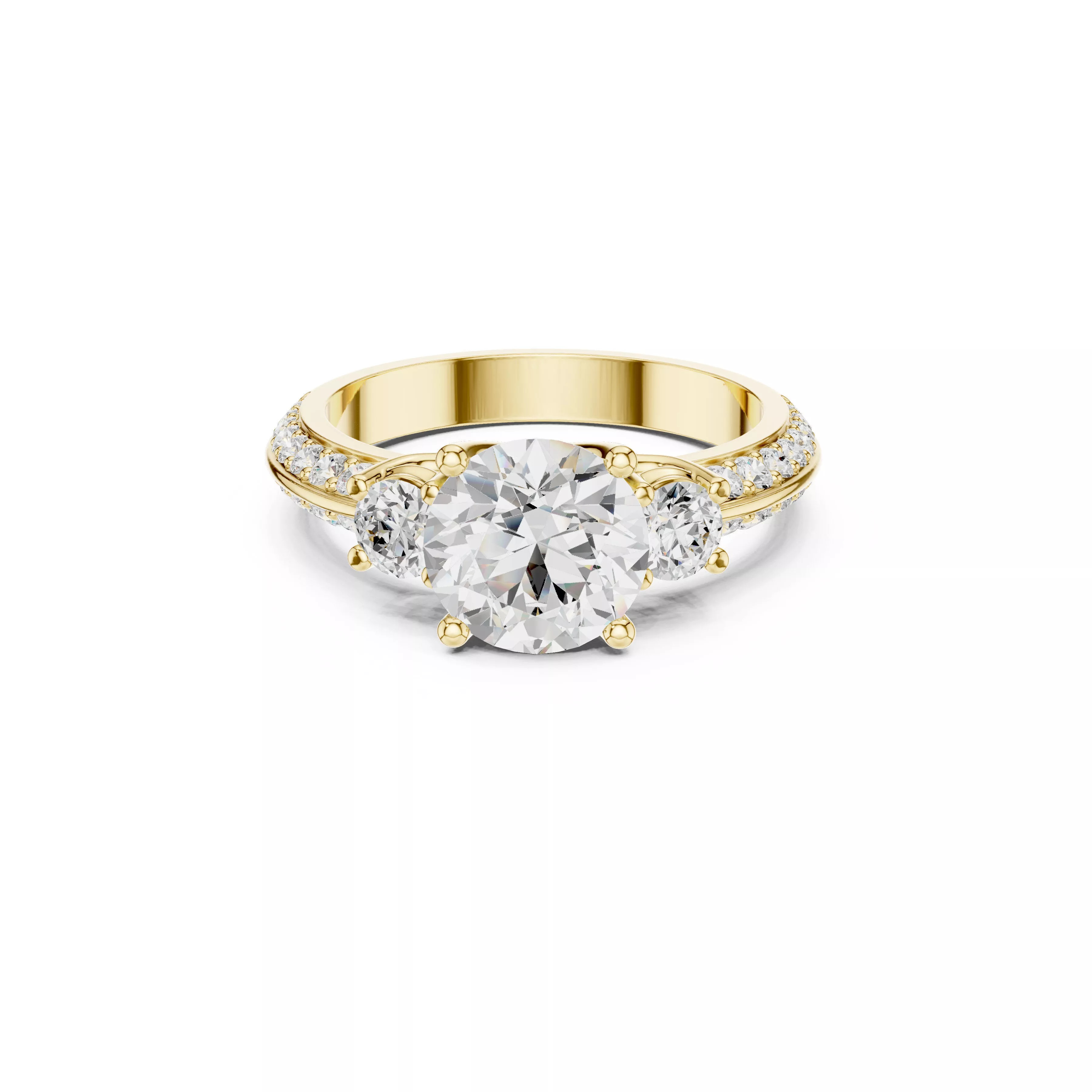 Luxury Diamond Ring Jewelry CAD 3DM STL M-267 3D print model