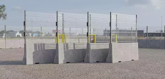 Concrete Barriers 130x300 Fence type B Small Windows