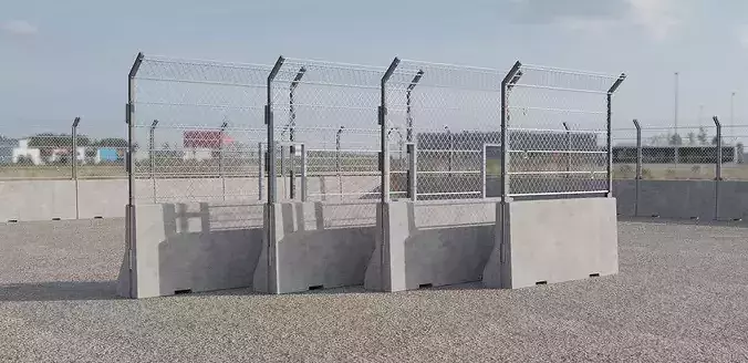 Concrete Barriers 130x300 Fence type A Big Windows