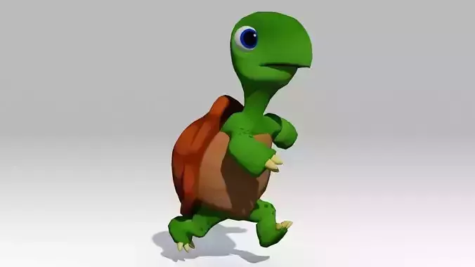 Turtle Toon Animated Low-poly 3D model