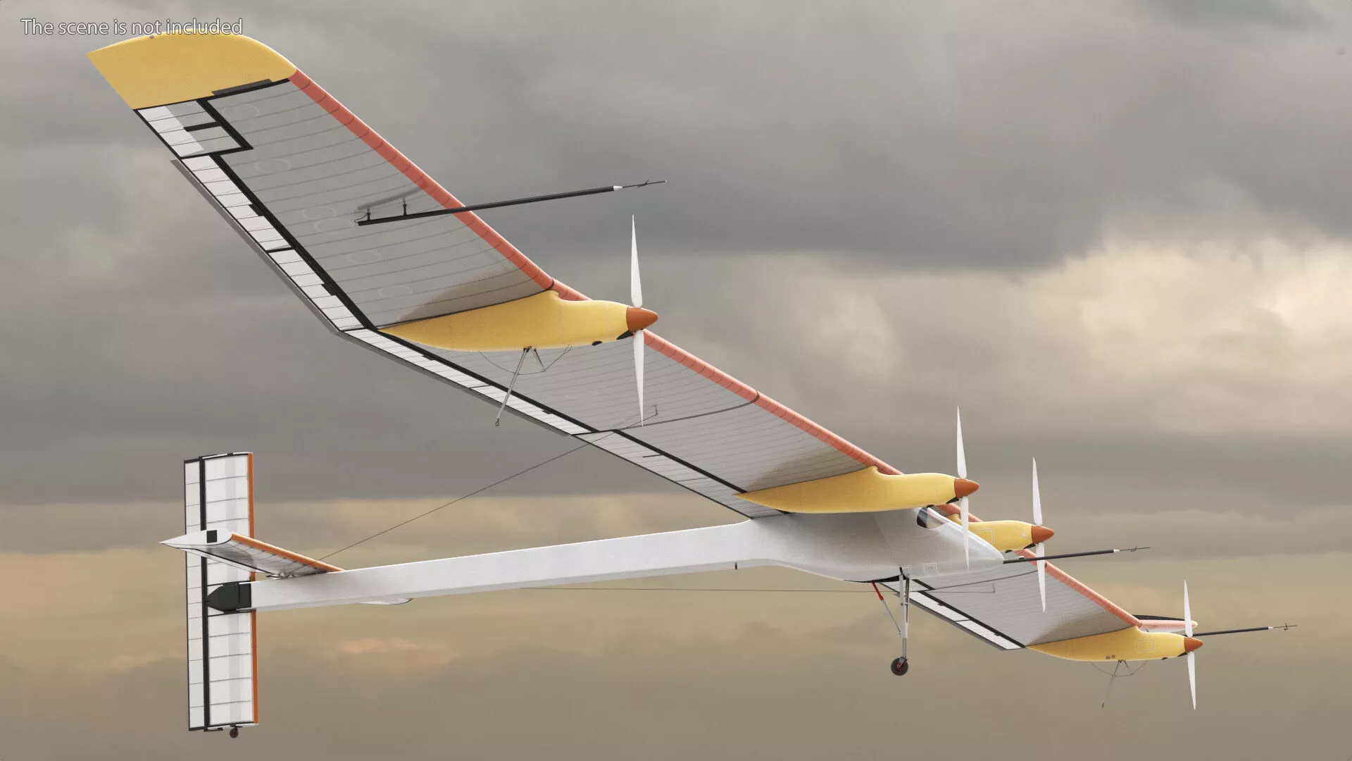 Prototype of Solar Plane Rigged for Cinema 4D 3D model