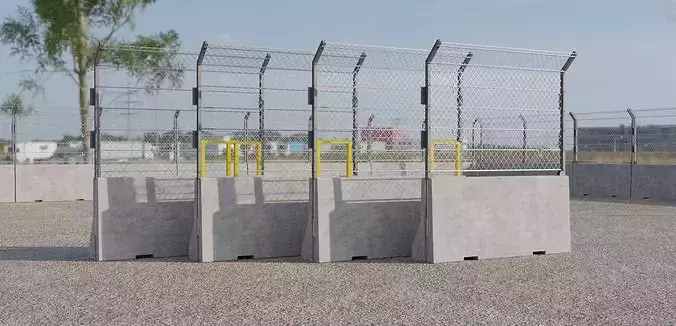 Concrete Barriers 130x300 Fence type A Small Windows