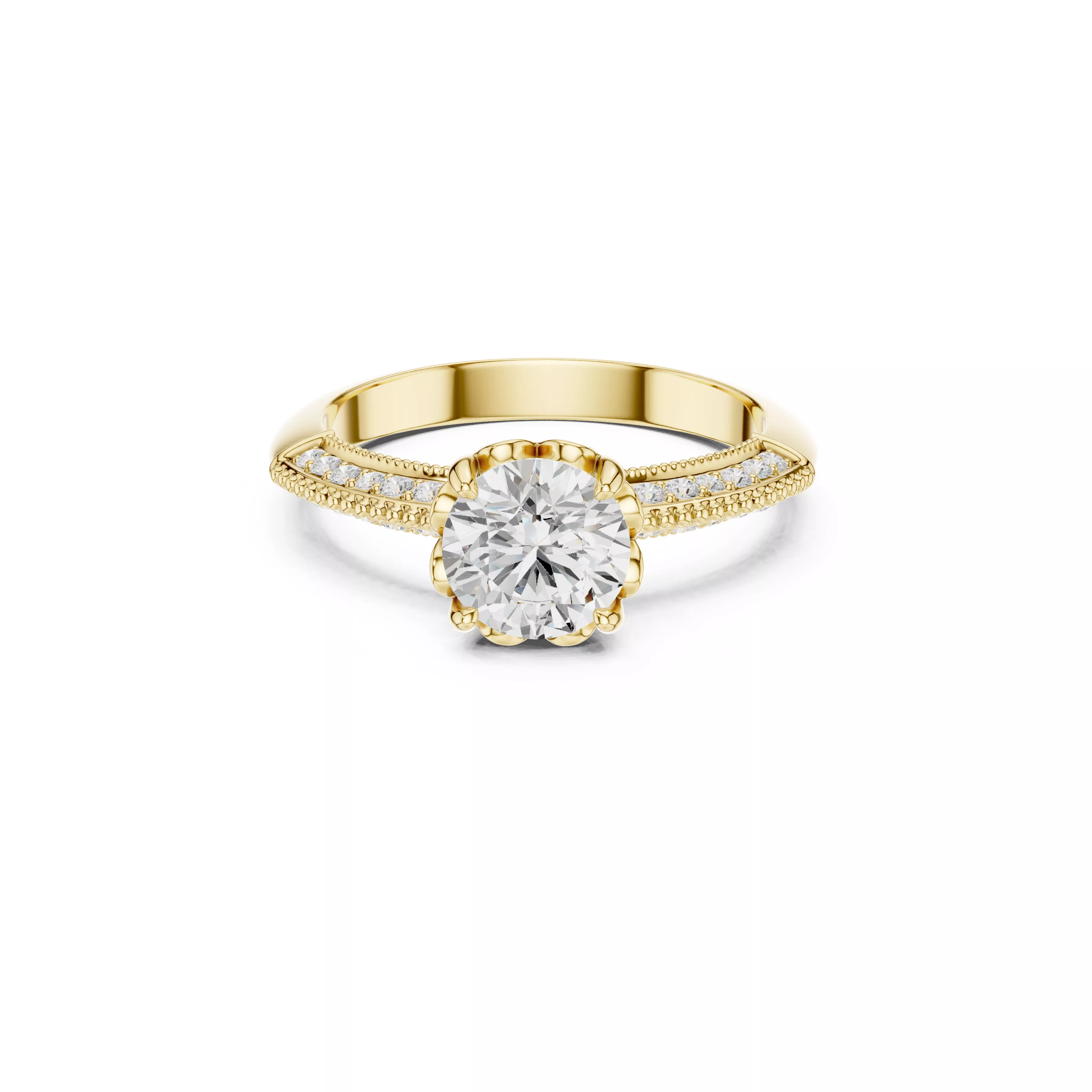 Luxury Diamond Ring Jewelry CAD 3DM STL M-685 3D print model