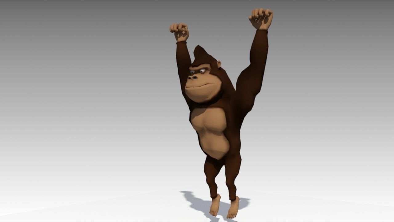 Gorilla Toon Animated Low-poly 3D model_2
