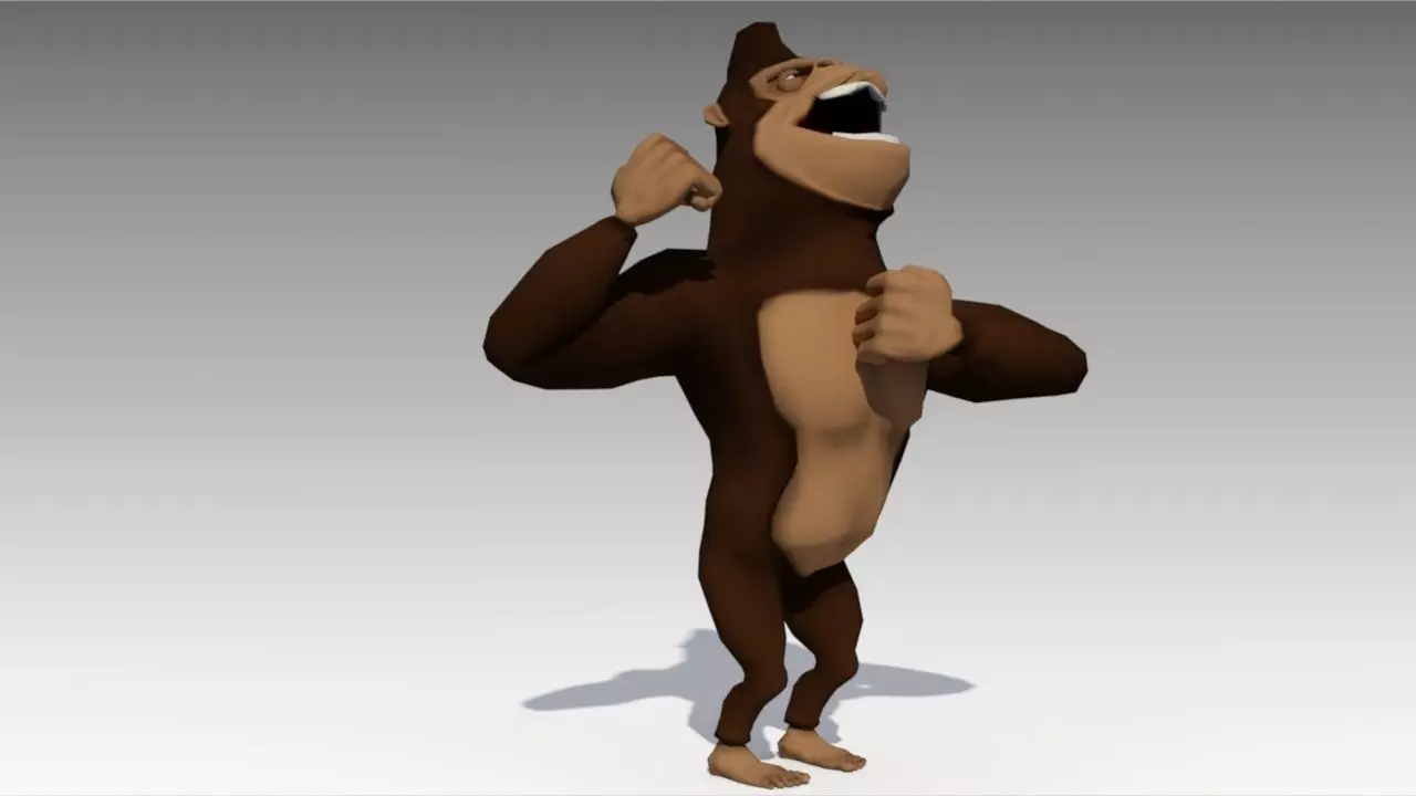 Gorilla Toon Animated Low-poly 3D model_0