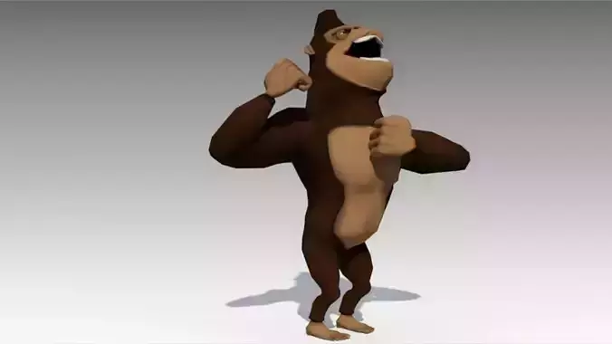 Gorilla Toon Animated Low-poly 3D model