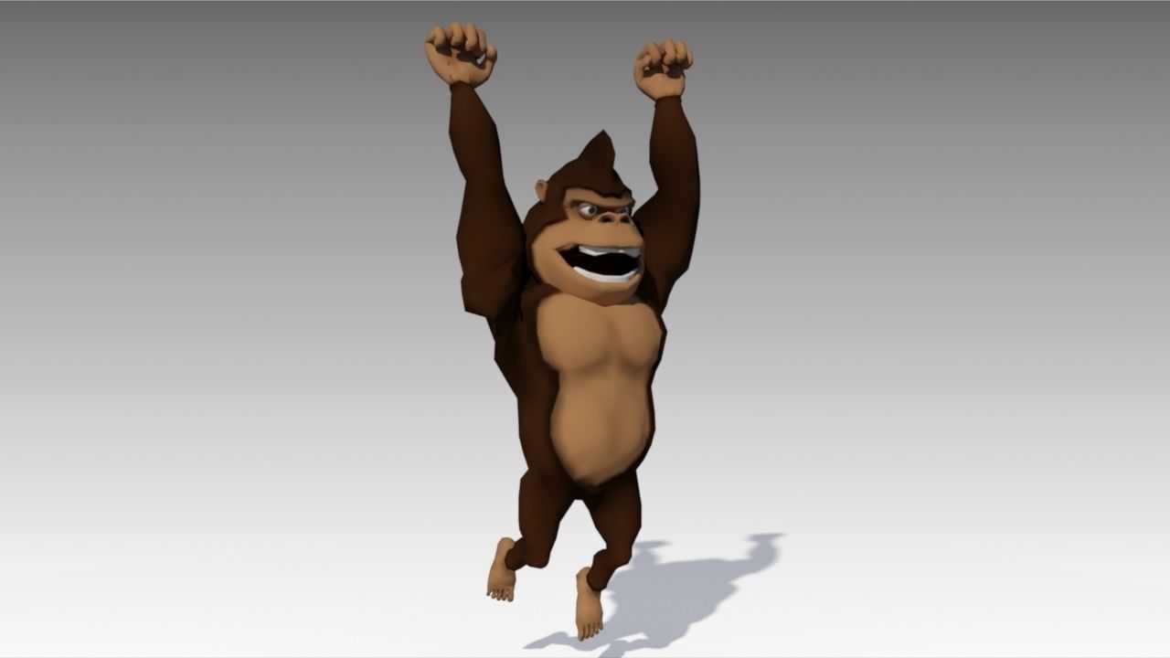 Gorilla Toon Animated Low-poly 3D model_3