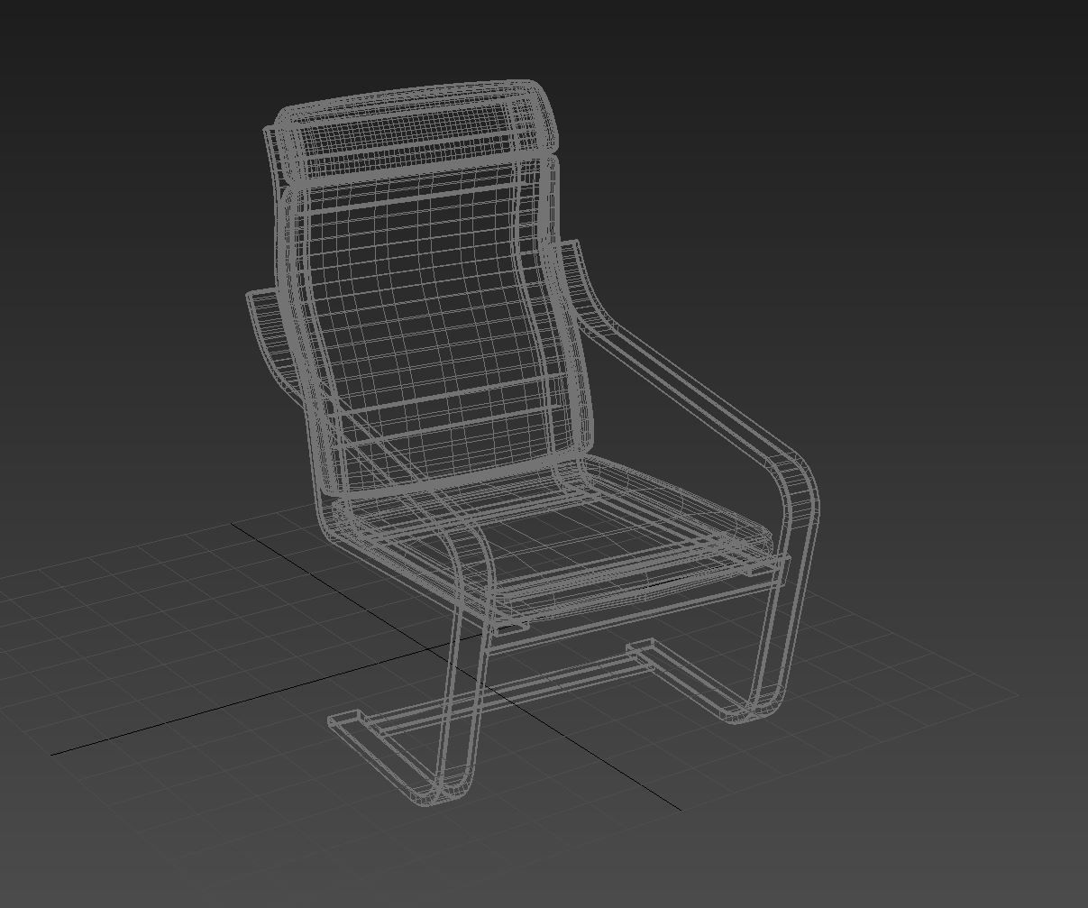 3D Model of Chair Low-poly 3D model_4