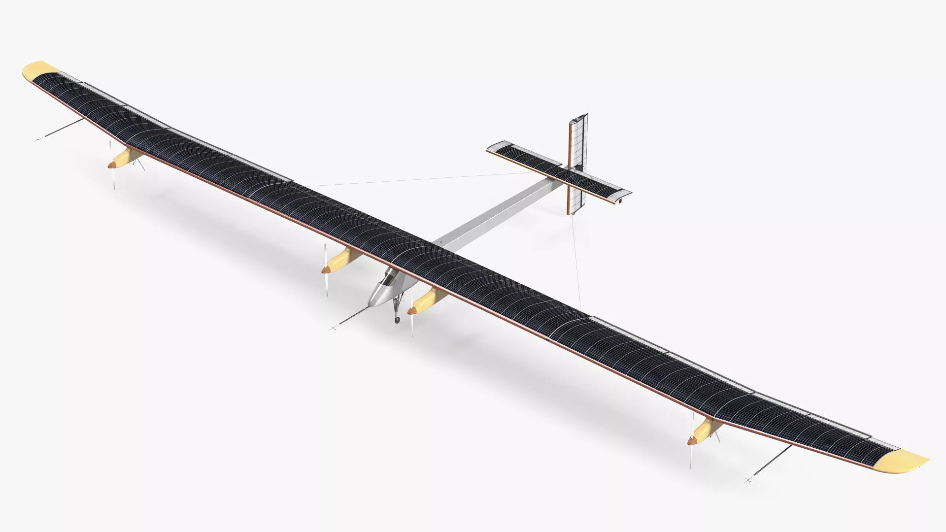 Prototype of Solar Plane Rigged for Maya 3D model