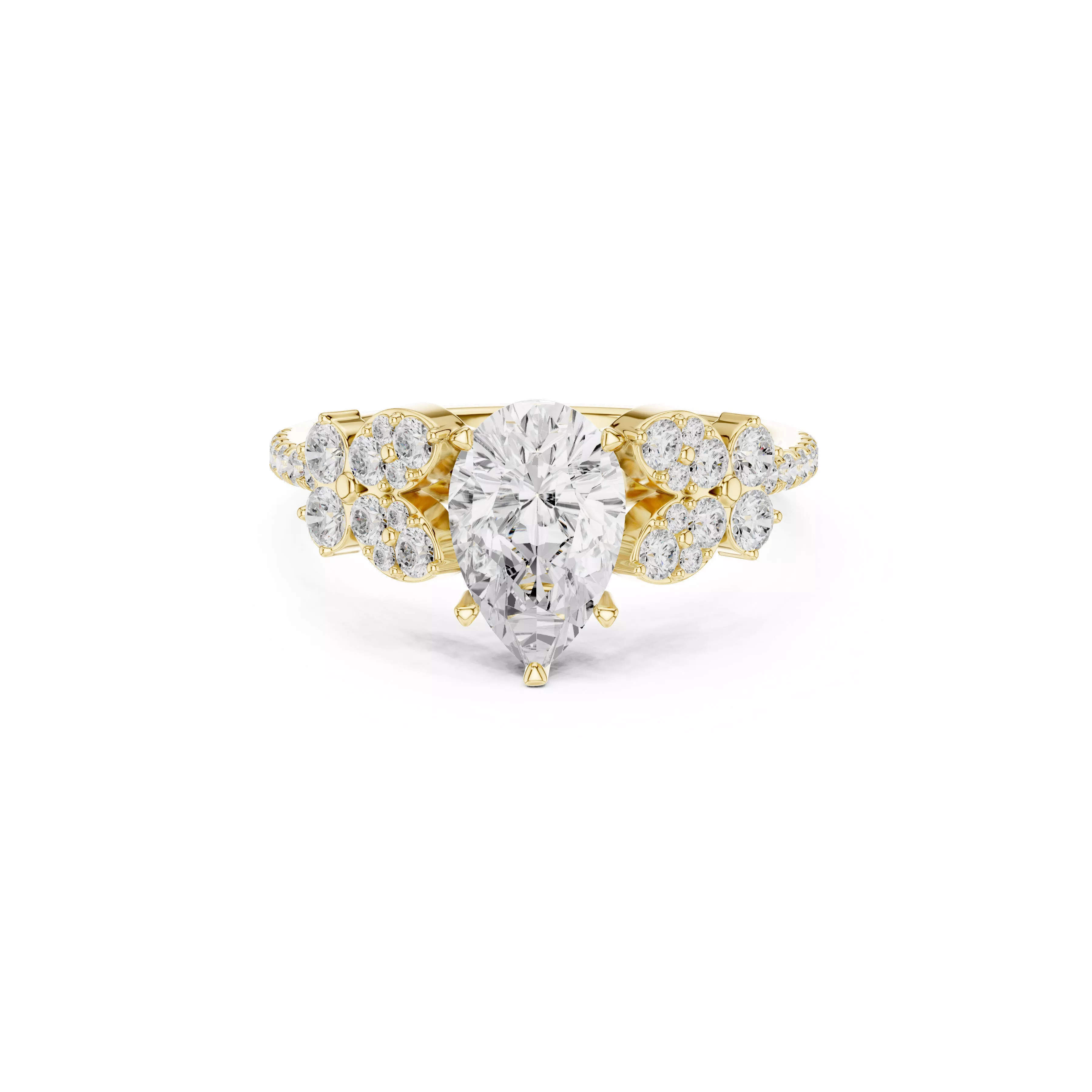 Luxury Diamond Ring Jewelry CAD 3DM STL M-1083 3D print model