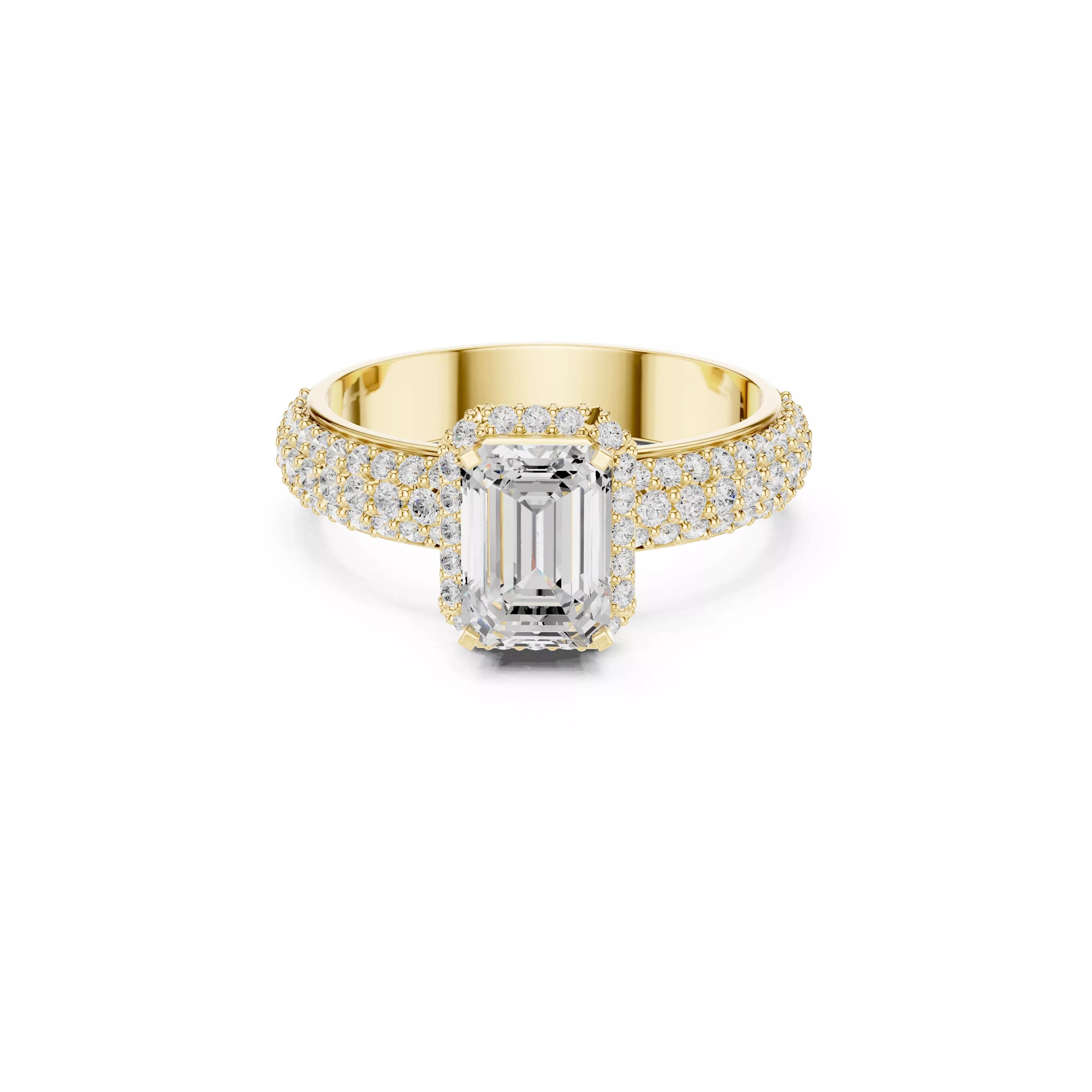 Luxury Diamond Ring Jewelry CAD 3DM STL M-1072 3D print model