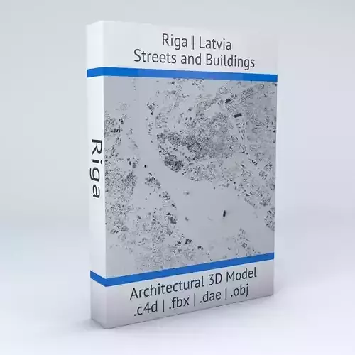 Riga Streets and Buildings 3D model Riga Streets and Buildings 3D model