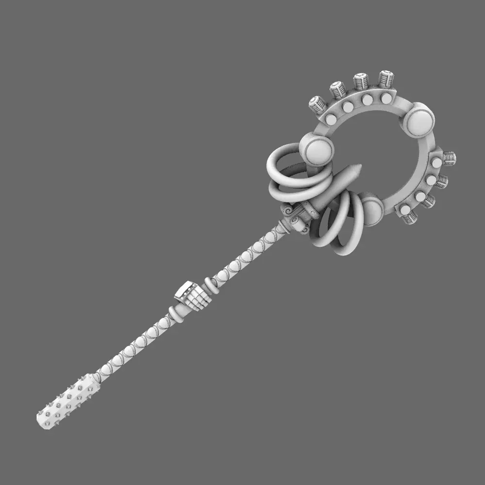 Cyber Samurai Monk Staff RIGHT 3D print model