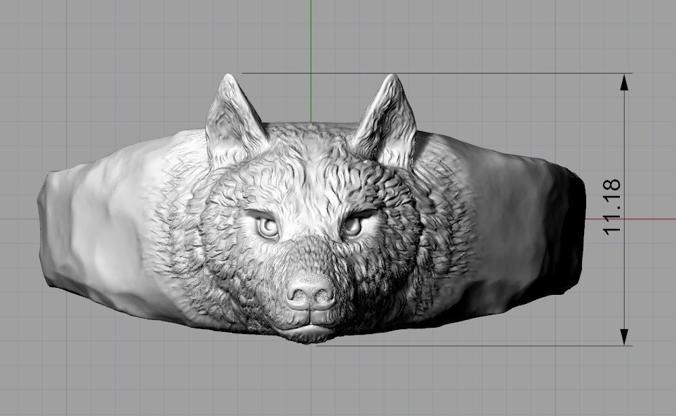 Ring Spirit of Wolf 3D print model_2