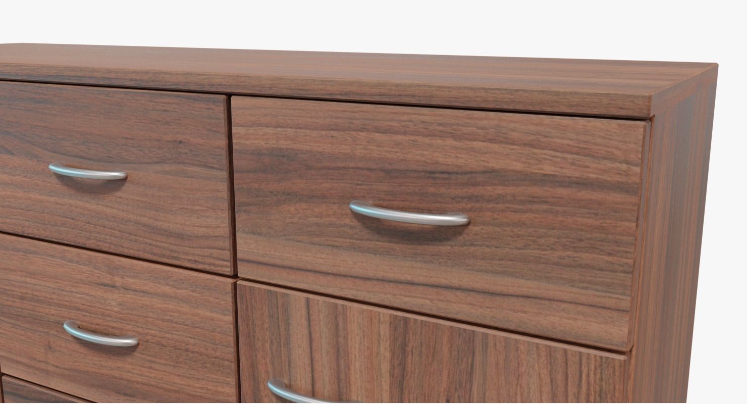 Commode three sideboards Low-poly 3D model_4