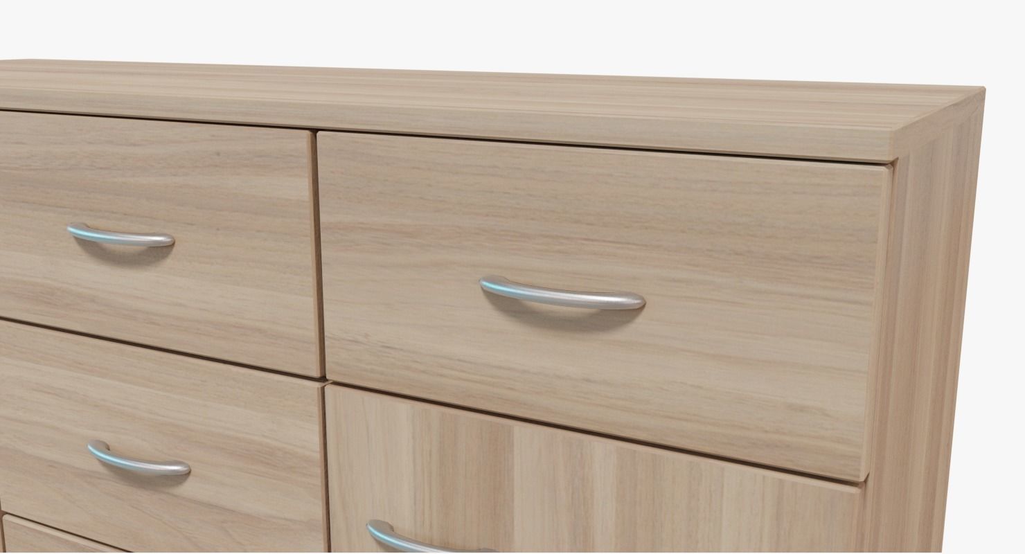 Commode three sideboards Low-poly 3D model_2