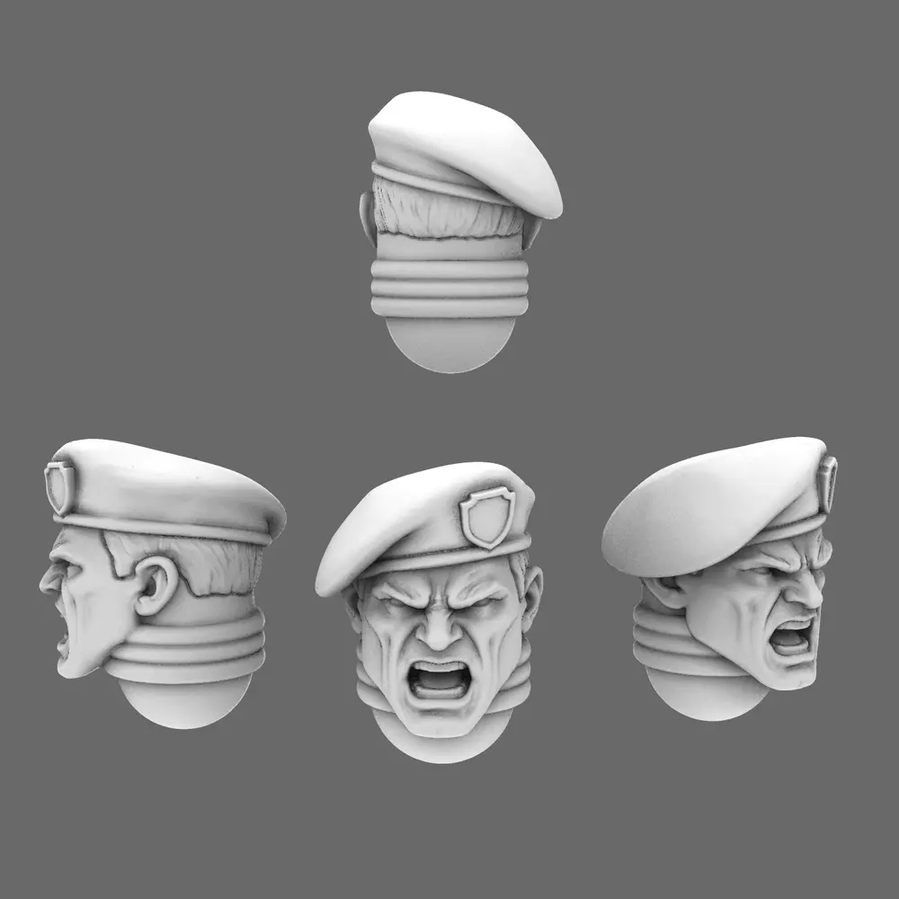 Space Knights Exposed Beret Heads 3D print model