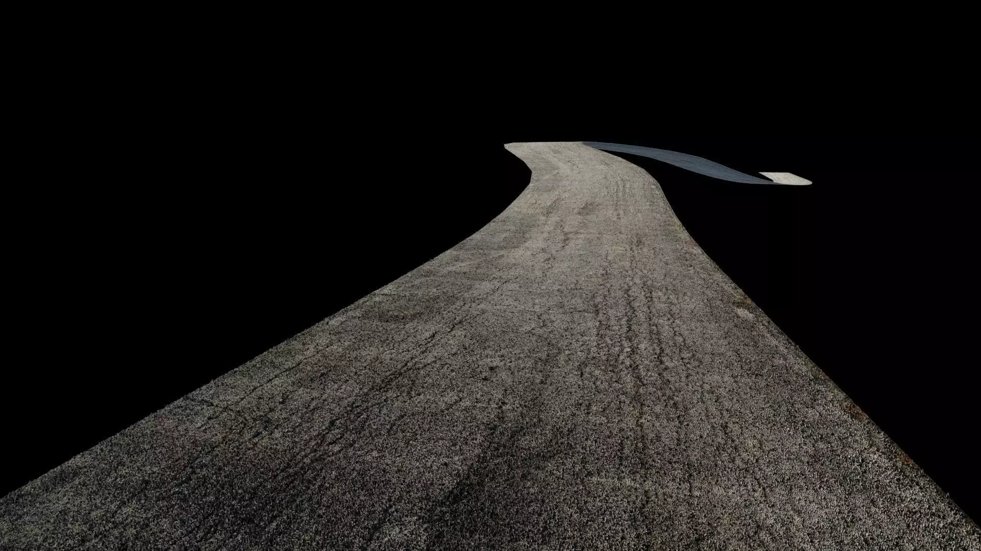 Tileable Road - Single Lane Low-poly 3D model