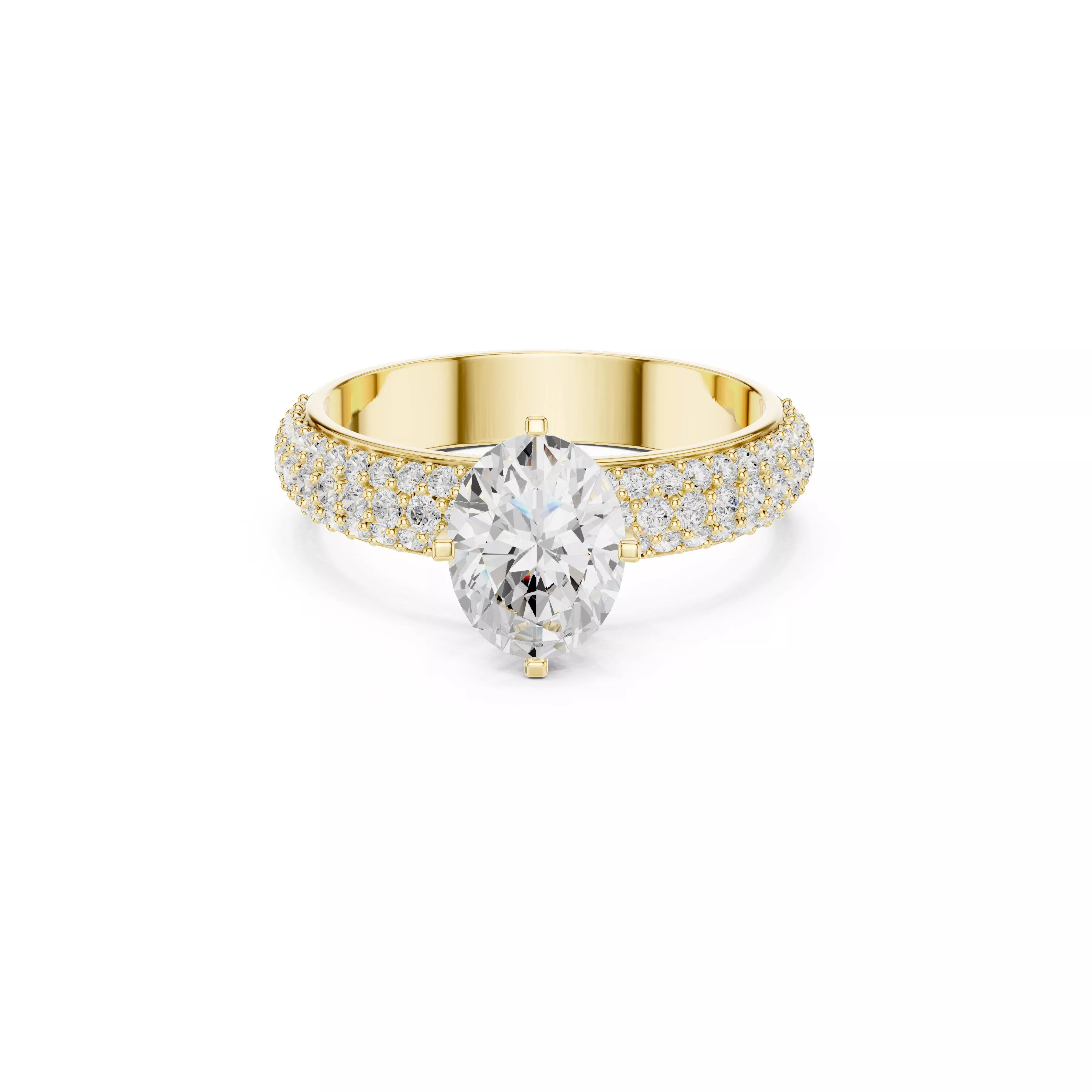 Luxury Diamond Ring Jewelry CAD 3DM STL M-1051 3D print model