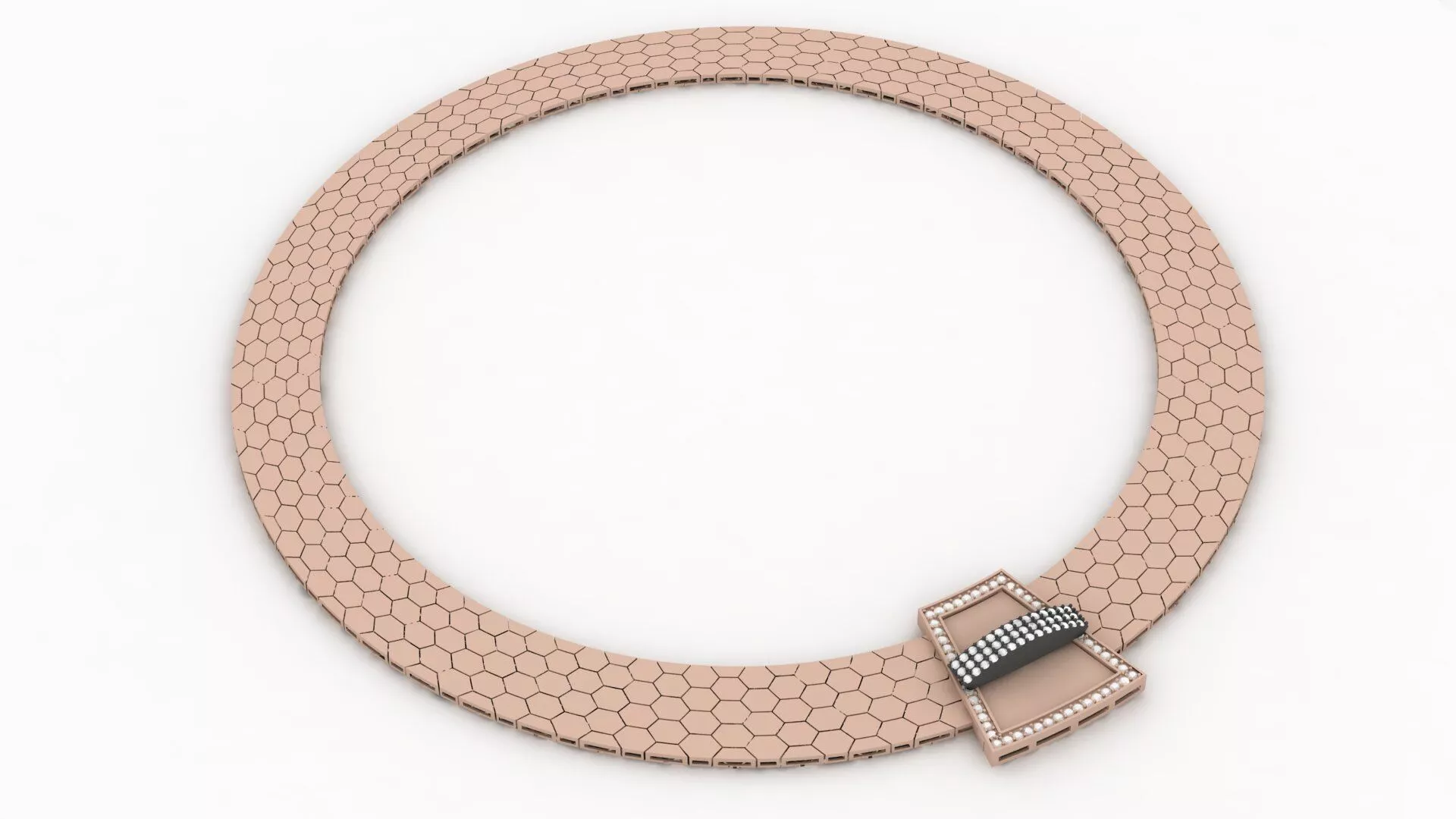 Gold Honeycomb Necklace 3D Model - Luxury Jewelry 3D print model