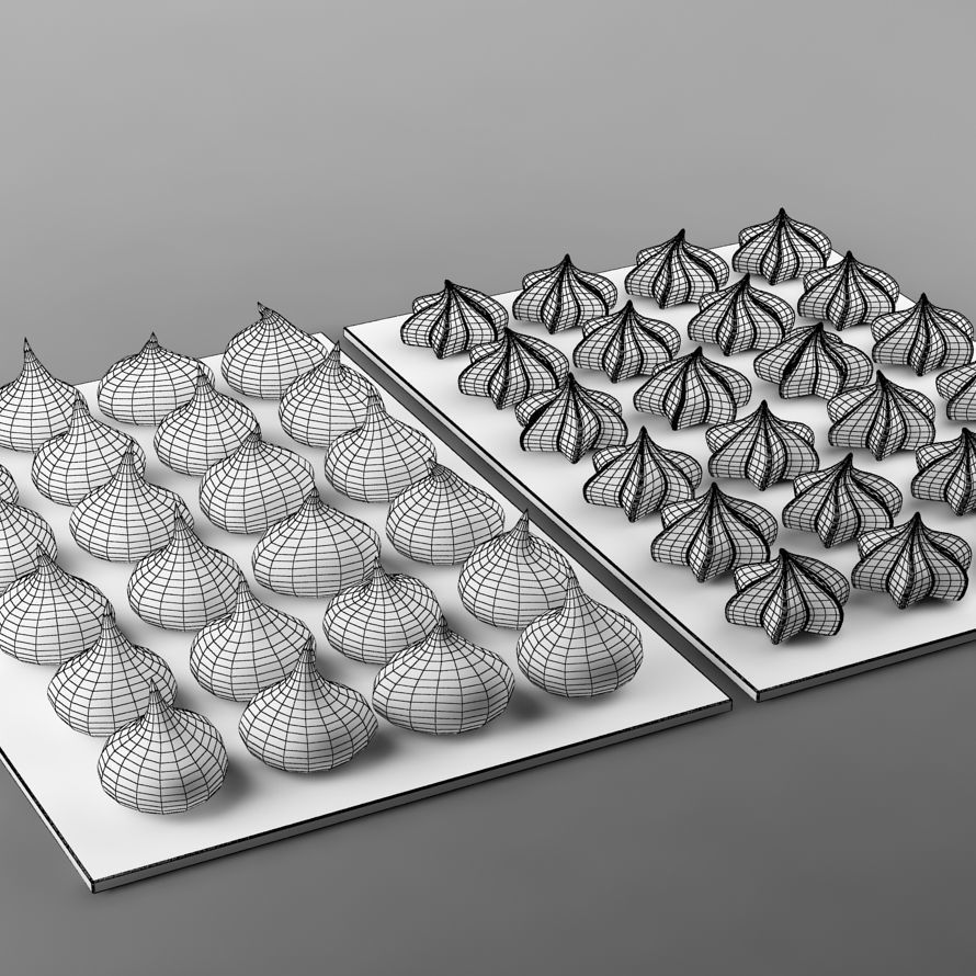 Cake 16 meringues 3D model_6