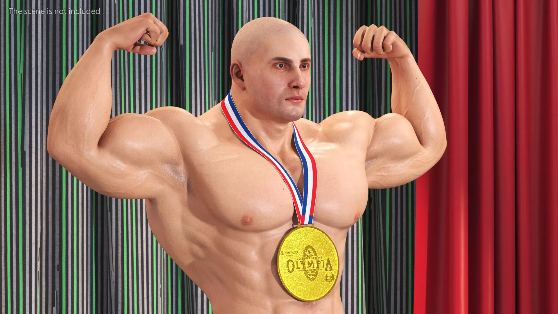 Muscular Bodybuilder Athlete Man Rigged 3D model