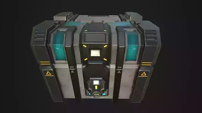 Sci fi Crate - Game mesh Free low-poly 3D model
