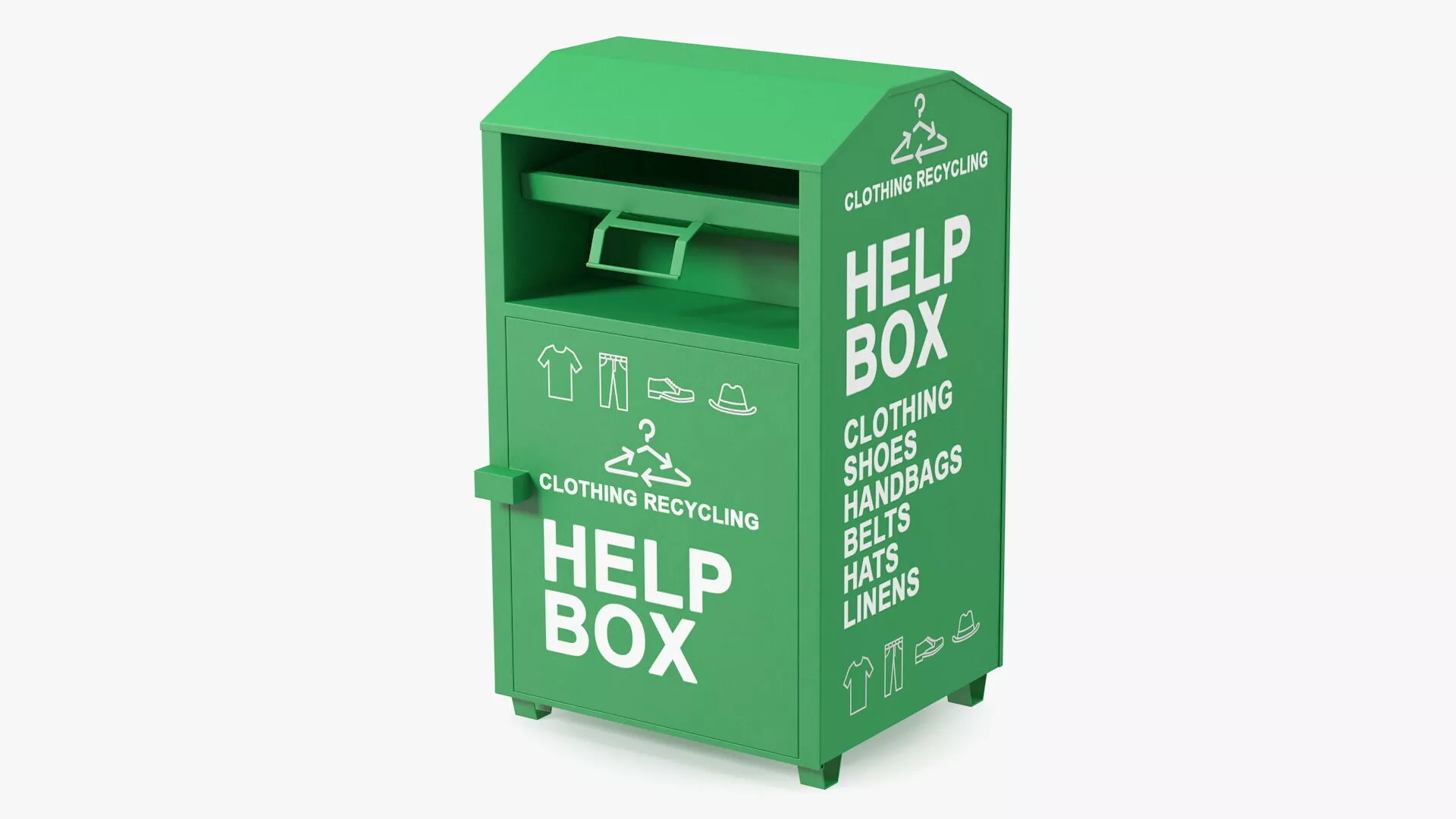 Drop Box for Clothes and Shoes Rigged 3D model