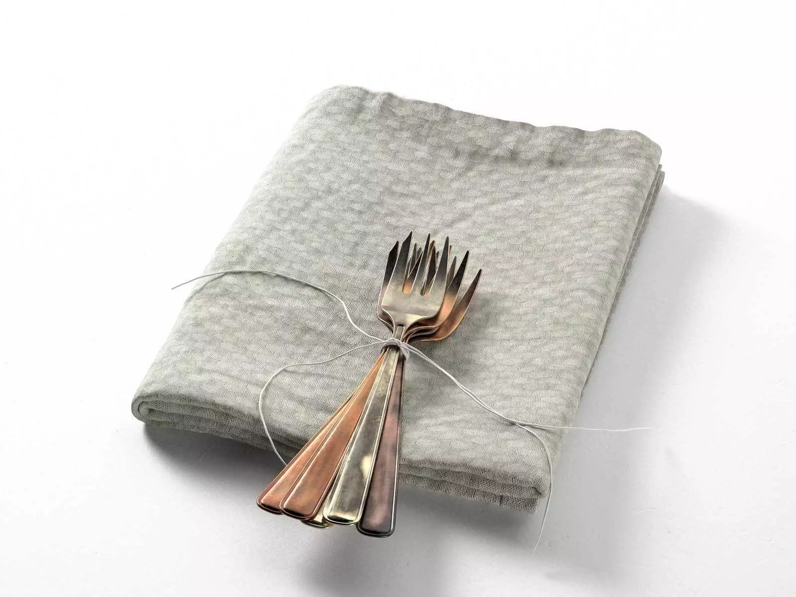 Tied Forks on Towel 3D model_0