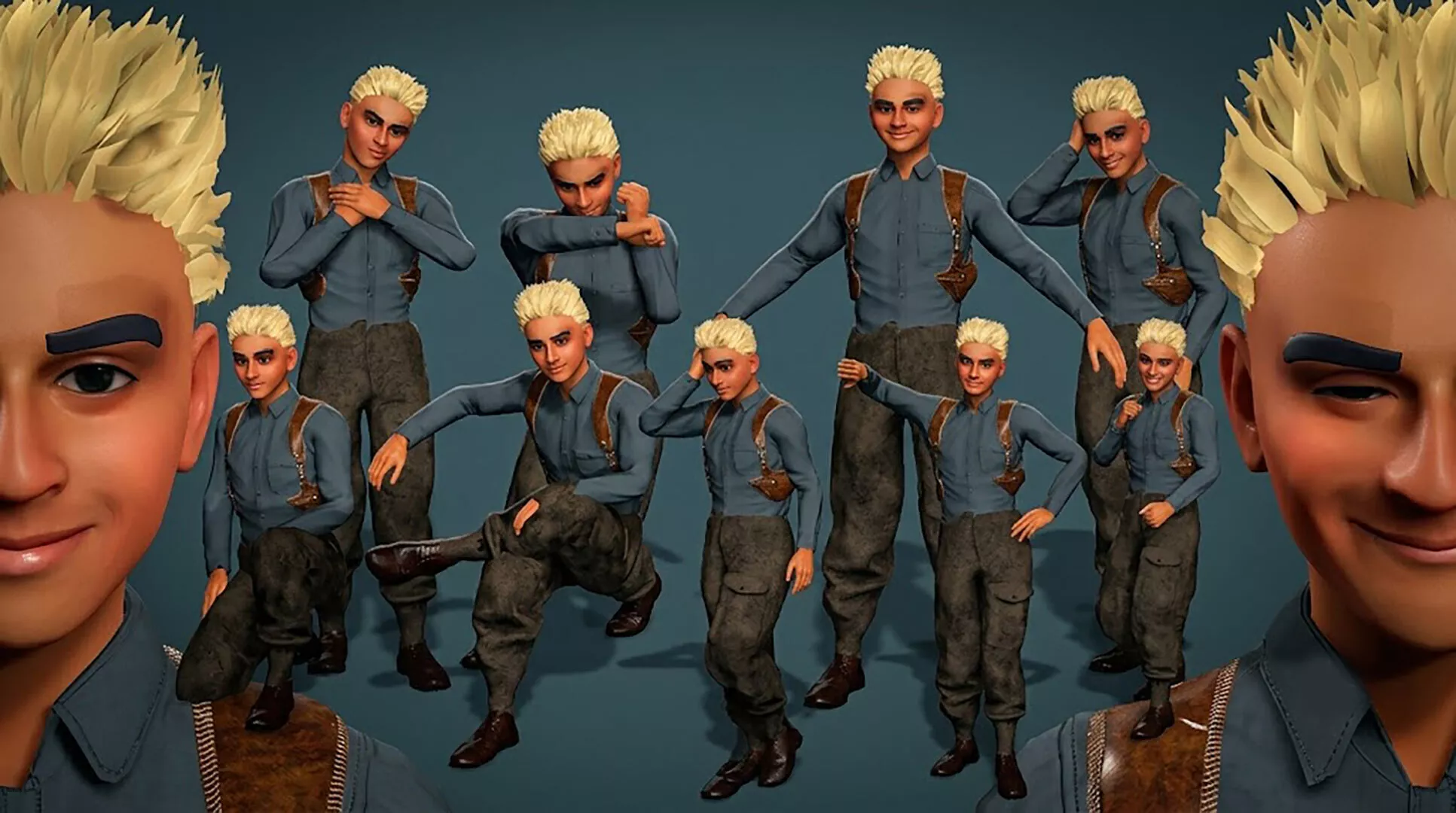 Stylized Cartoon Male Character Fully Rigged 3D Model 3D model