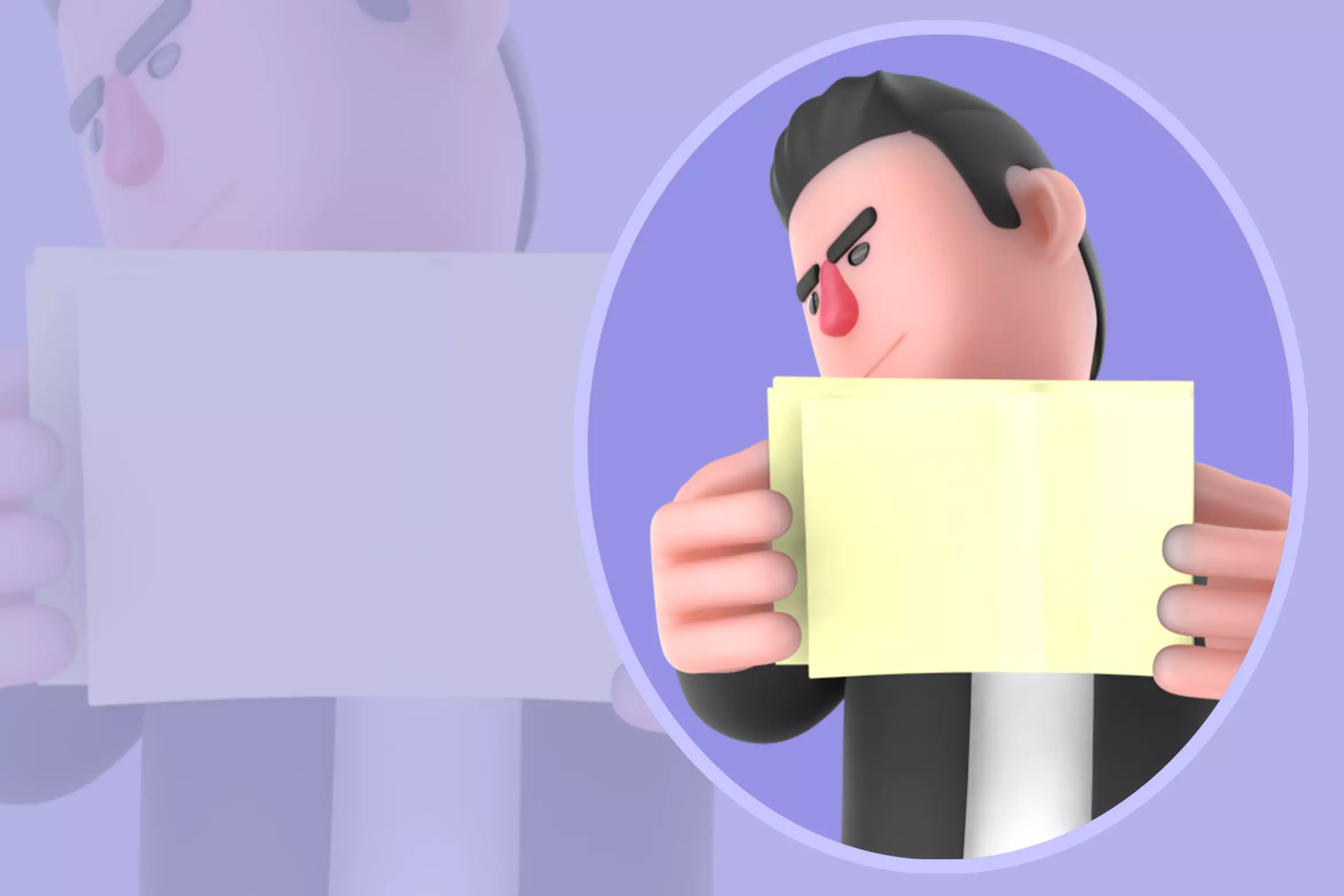 Stylized 3D Musician Character - Cartoon Artist Holding Paper 3D model