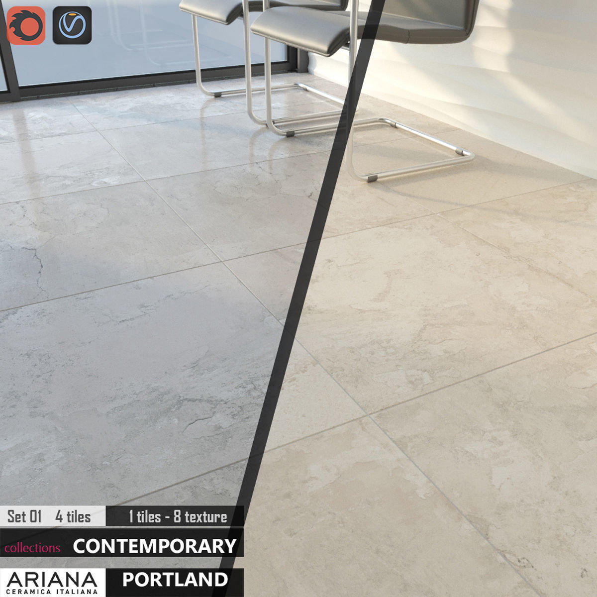 ARIANA PORTLAND Set 01 3D model_1