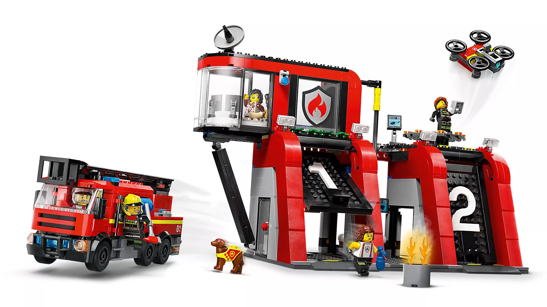 TwindBricks3D - 60414 Fire-Station with Fire-Truck 3D print model