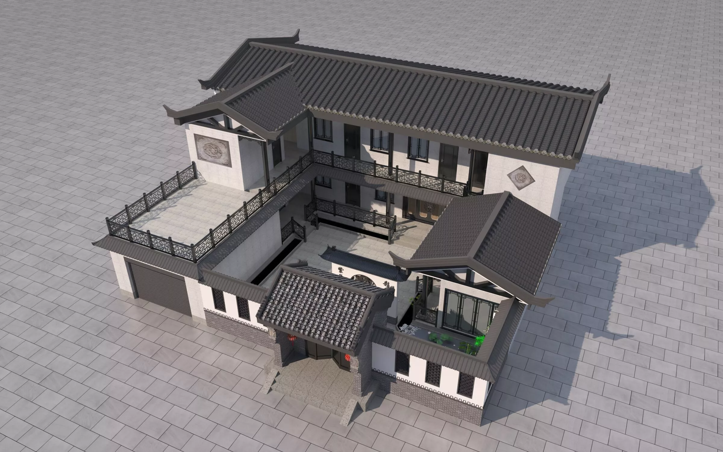 Traditional Chinese Courtyard House Siheyuan Architecture 3D model