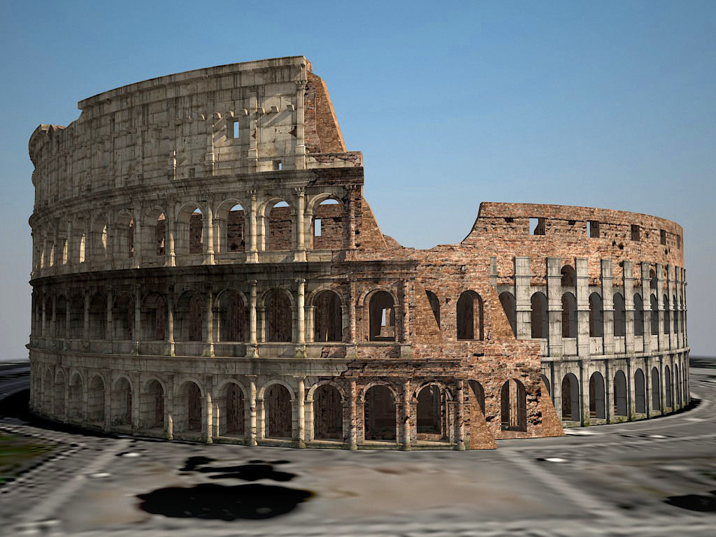 Roman Colosseum Ruins 3D model_1