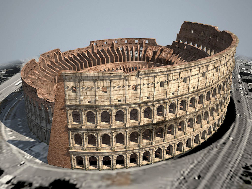 Roman Colosseum Ruins 3D model_3