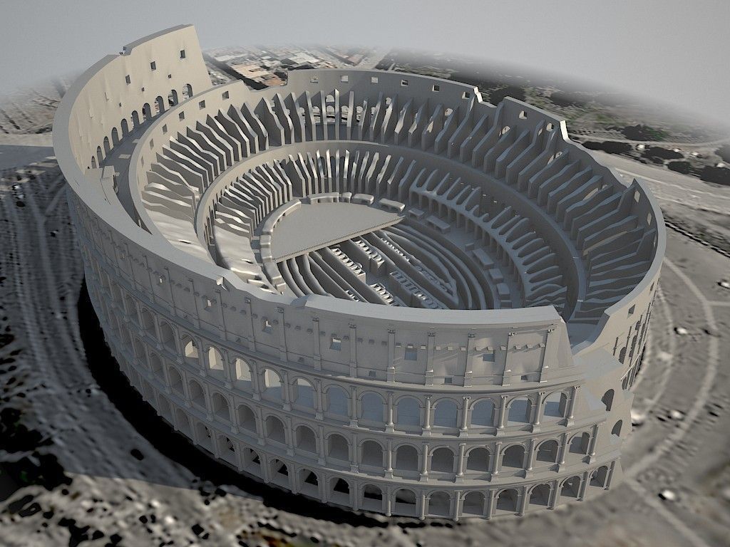 Roman Colosseum Ruins 3D model_9