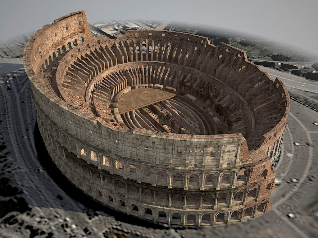 Roman Colosseum Ruins 3D Model .max .obj .3ds .fbx .c4d