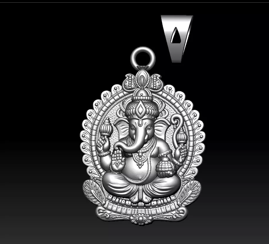 Seated Lord Ganesha Blessing 3D print model