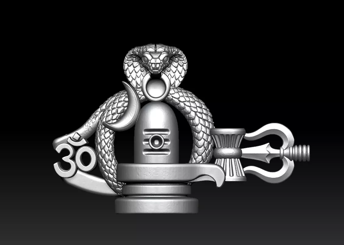 Lord Shiva Lingam with Cobra Free 3D print model
