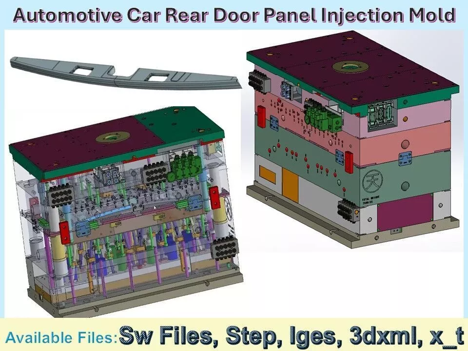 Car Rear Door Panel Injection Mold 3D CAD Model 3D model