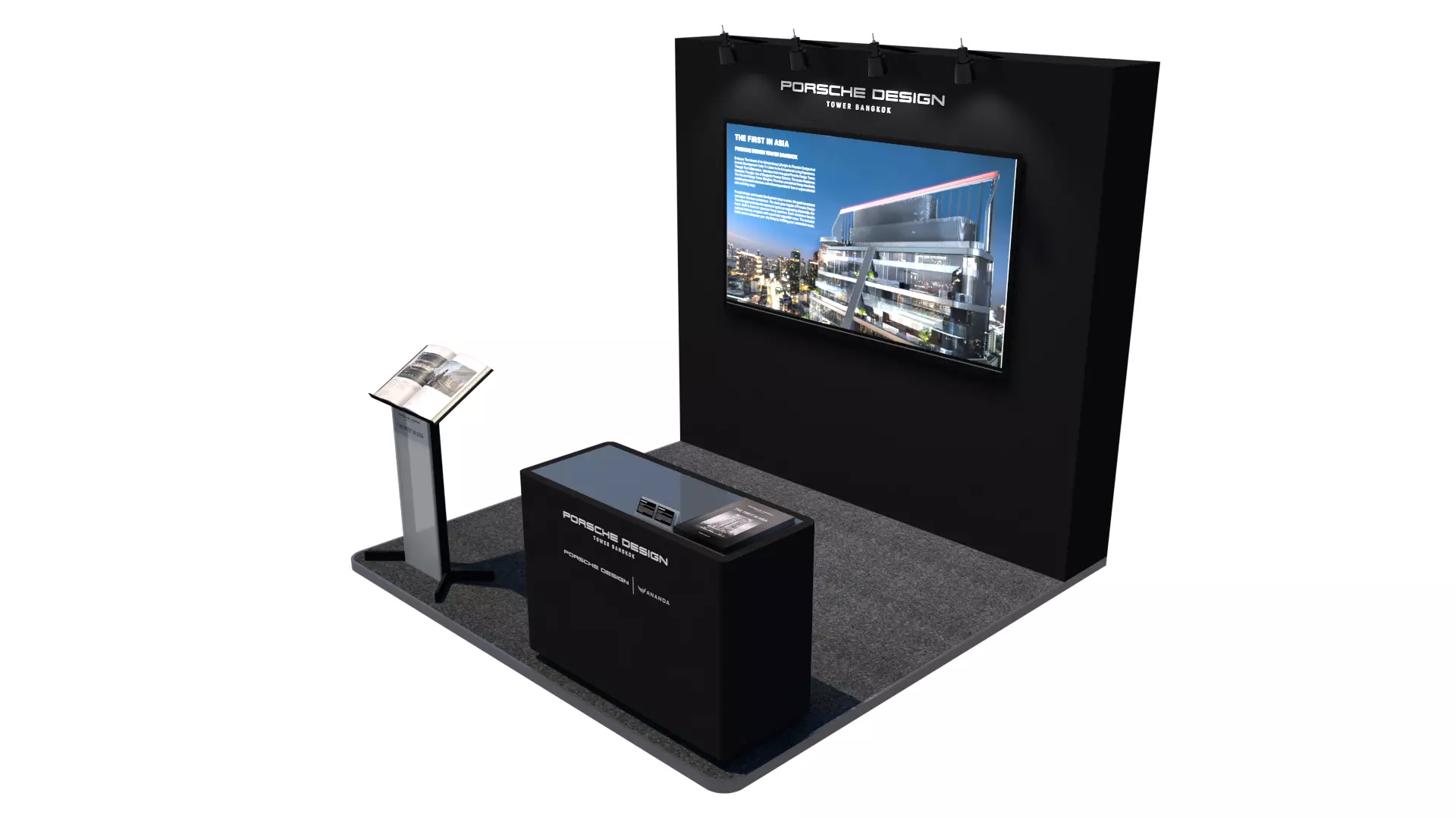 Luxury Exhibition Booth Porsche Design 3D model